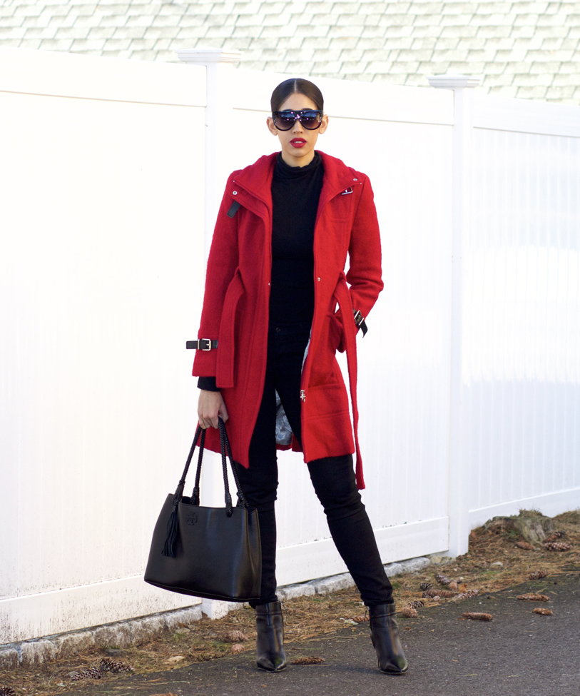 Red and black store outfit for ladies