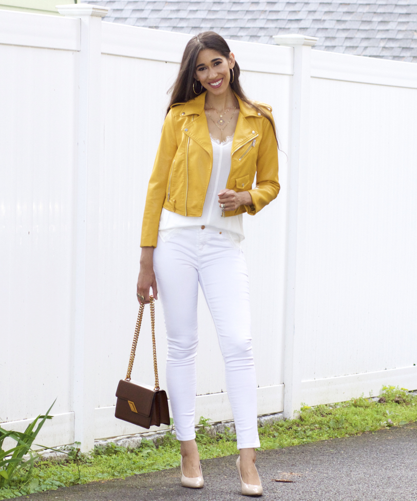 yellow and white outfit for ladies