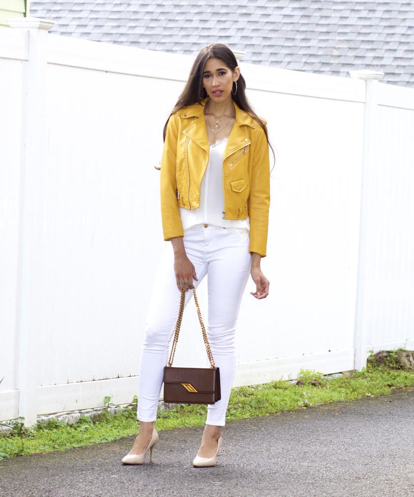 Outfit yellow and outlet white