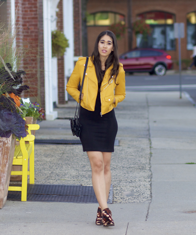 Black and store yellow casual outfits