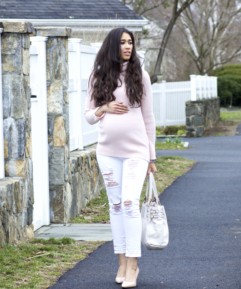 Blush Pink White Distressed Denim The Style Contour