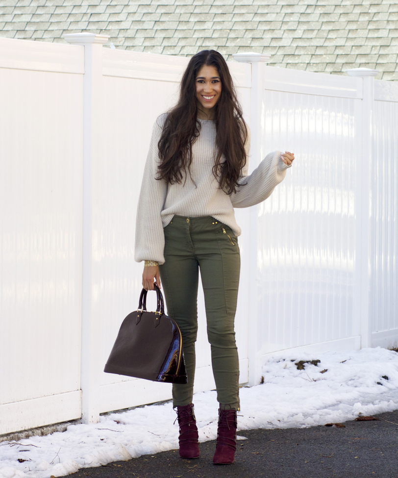 Burgundy and 2025 olive green outfits