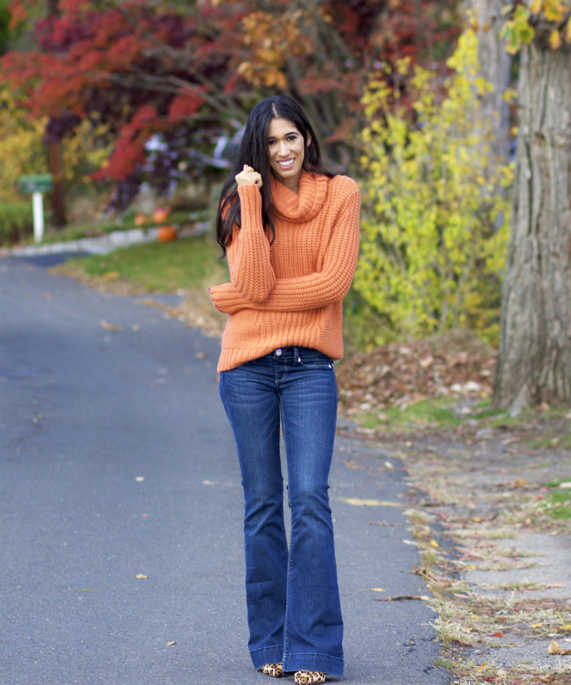 Orange jeans outlet outfit