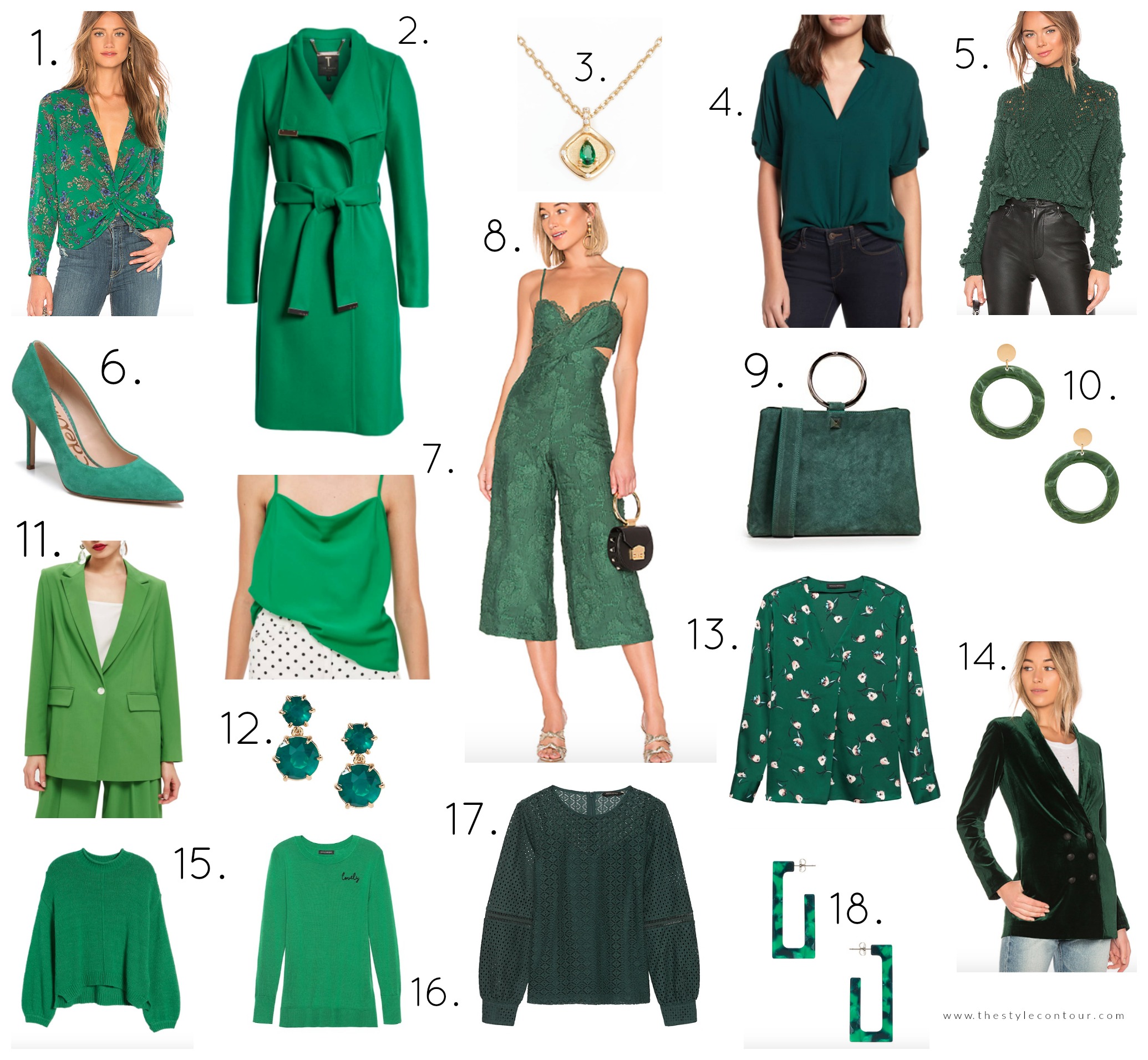 Look: 9 Colors That Go With Green Clothing