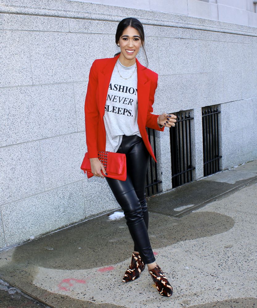 How to Wear Red Leather Pants - Creative Fashion