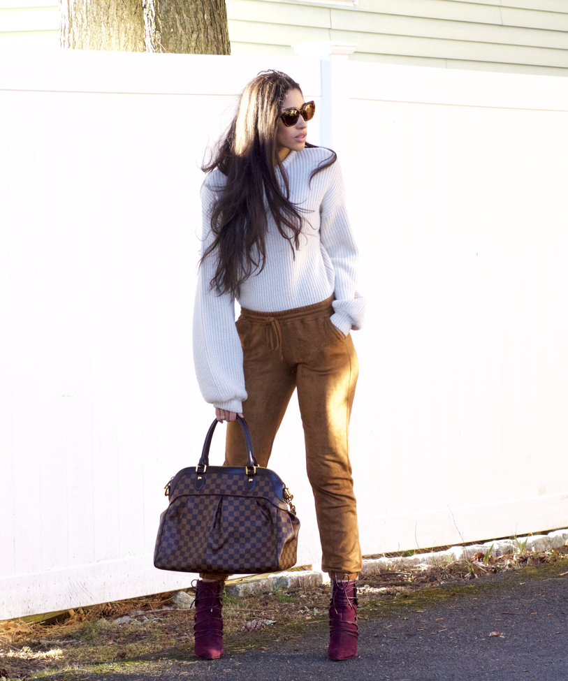 White Top & Brown Leather Shorts Outfit - The Style Contour