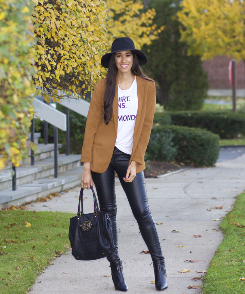 How To Style Leather Leggings - Vidhya xo