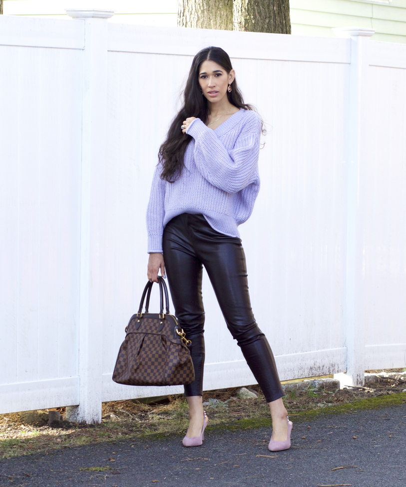 TESTING & STYLING LEATHER LOOK TROUSERS