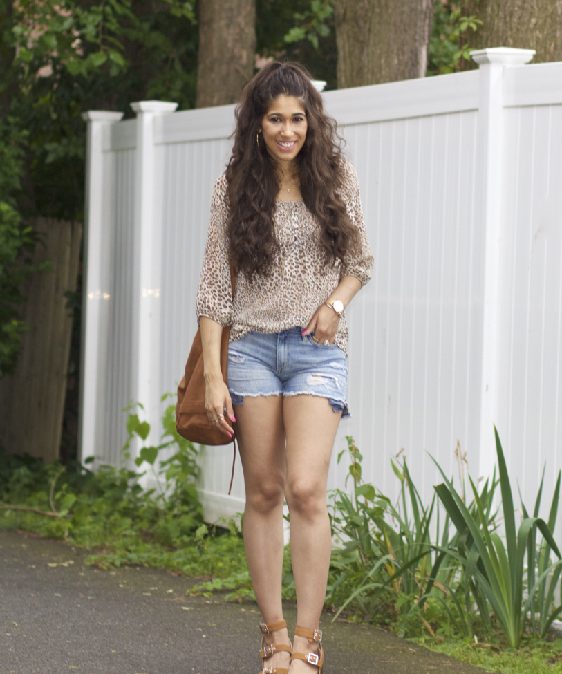 Leopard Blouse Cut Offs The Style Contour