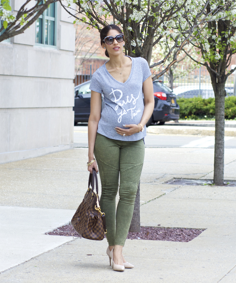 army green leggings outfit