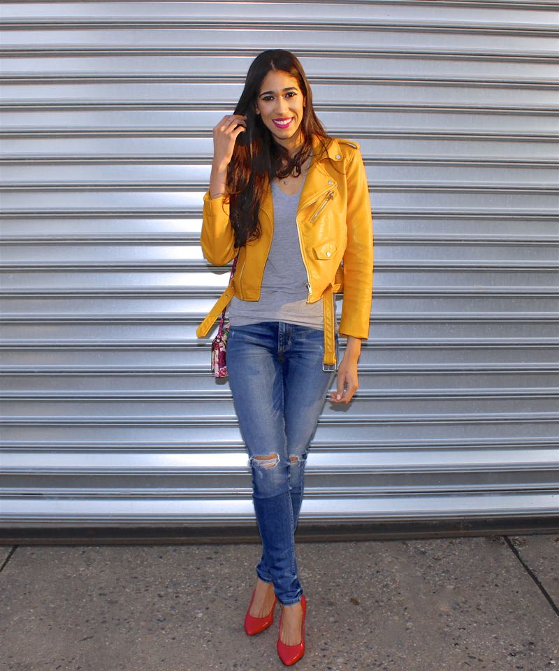 Mustard jacket cheap outfit ideas