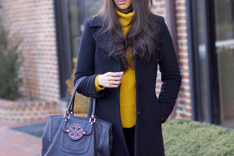 mustard yellow and black outfit