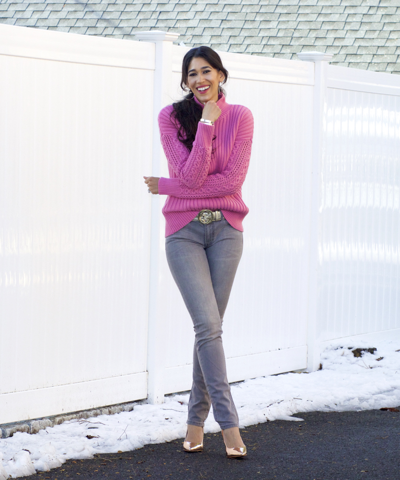 Pink and gray clearance sweater