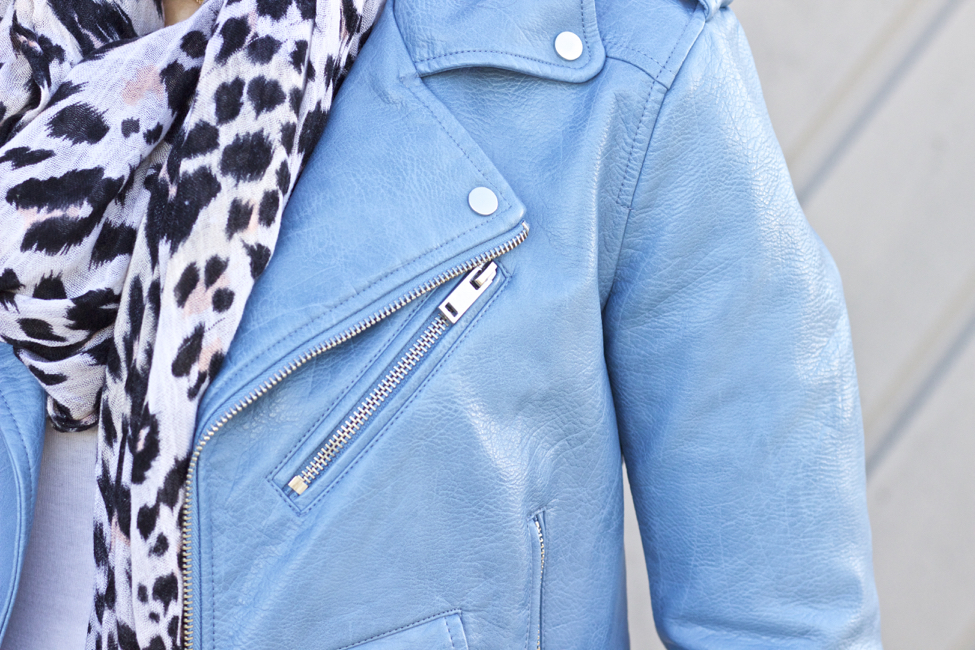 Light blue leather jacket 2024 zara