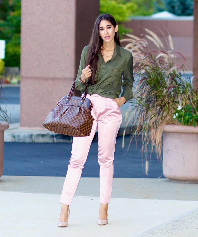 pink and mint green outfit