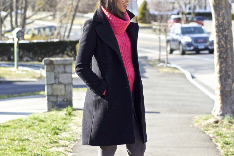 Pink Sweater & Grey Leggings - The Style Contour