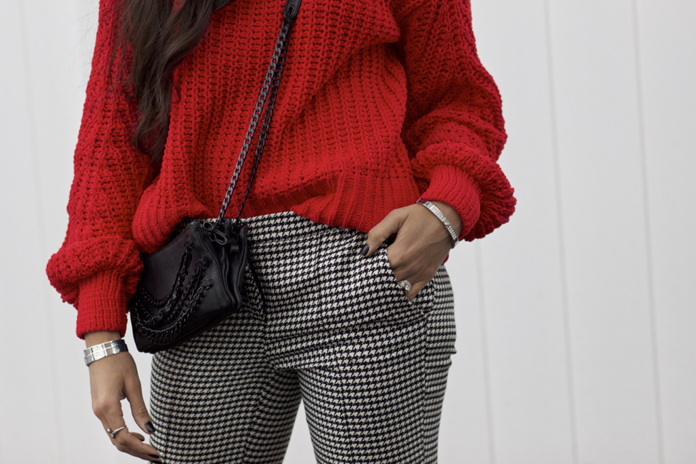 Crimson Houndstooth Leggings