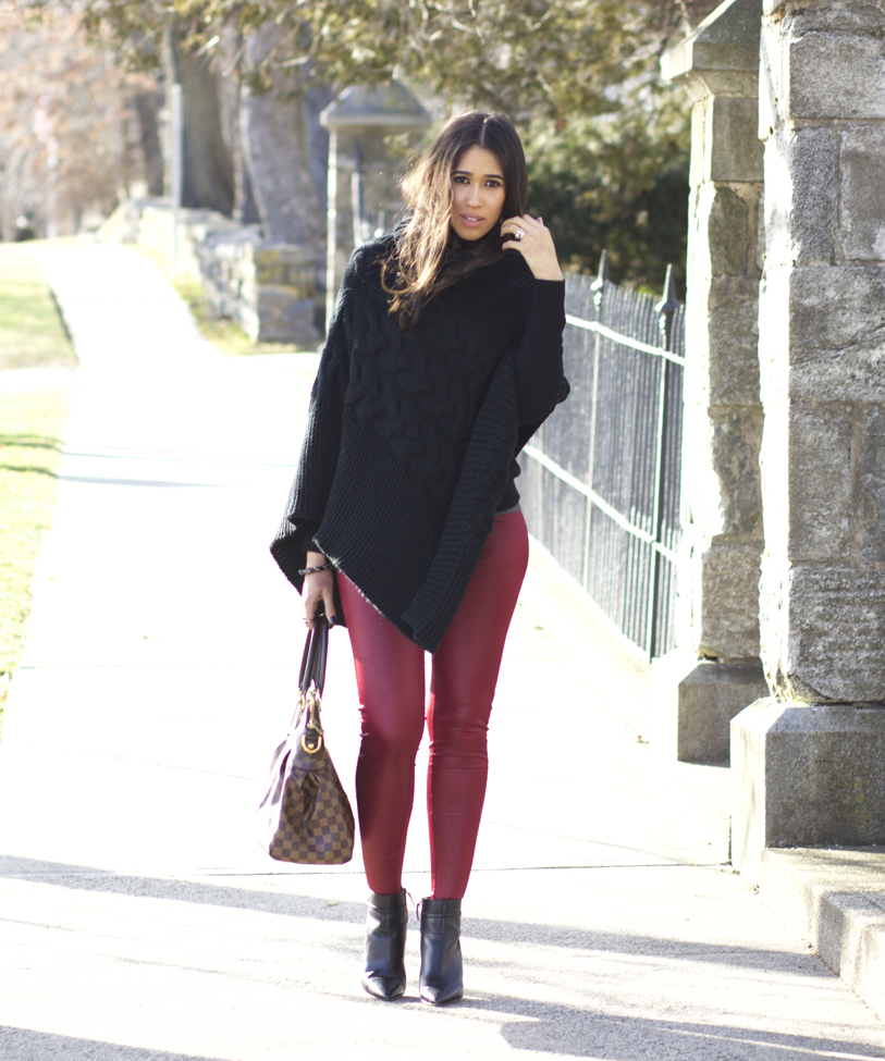 red leather leggings outfit