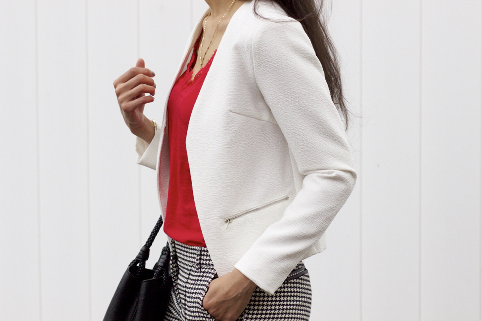 Black and white outlet and red outfits