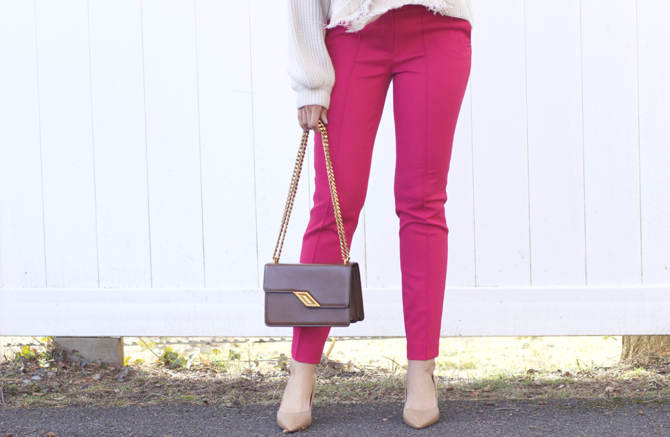 Do pink trousers look good with a bit of red? - Nancys Fashion Style